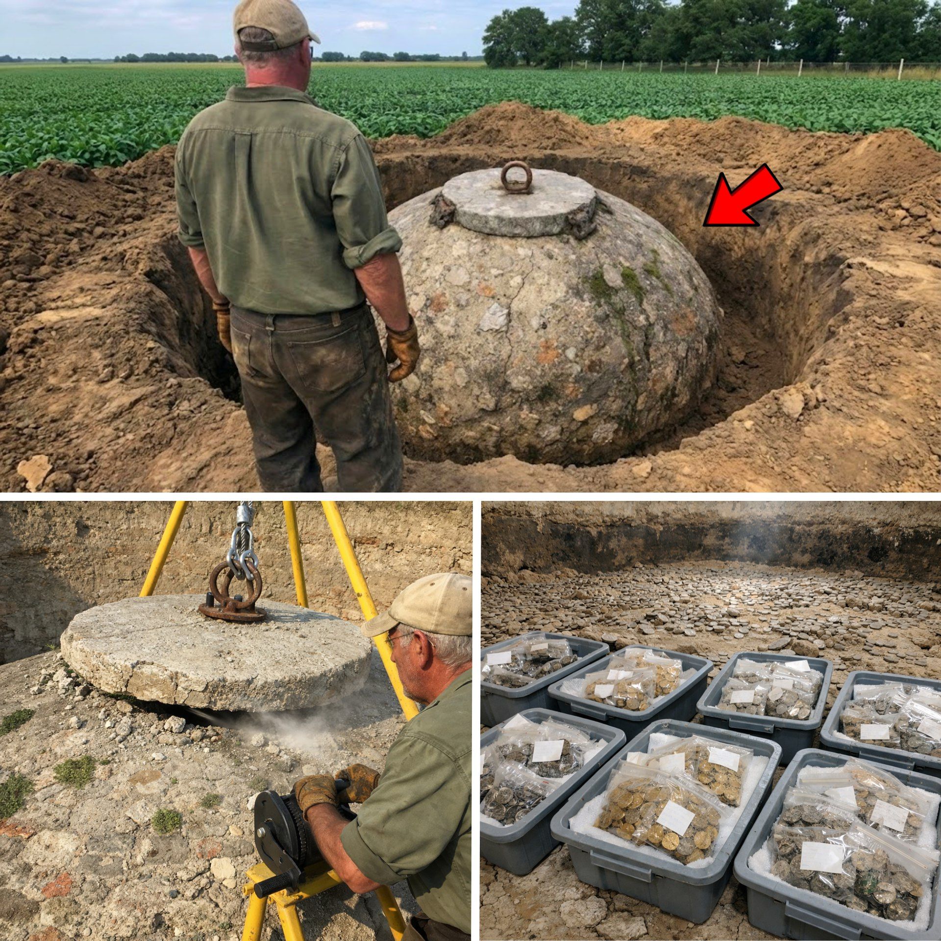 Dailystories - Farmer Struck Concrete Dome in Bean Field, What Was ...