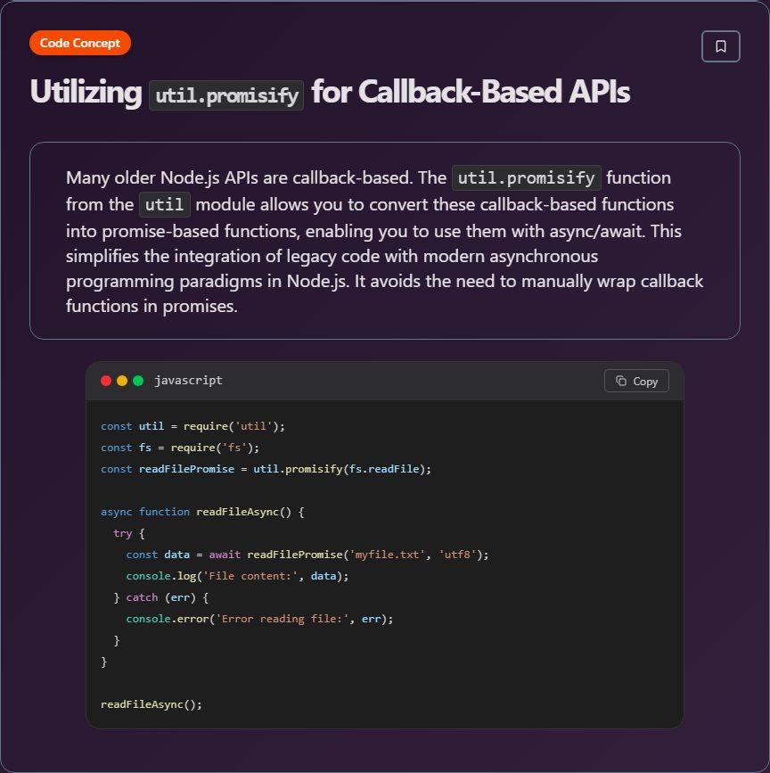 TechieLearns - 🚀 Utilizing `util.promisify` for Callback-Based APIs ...