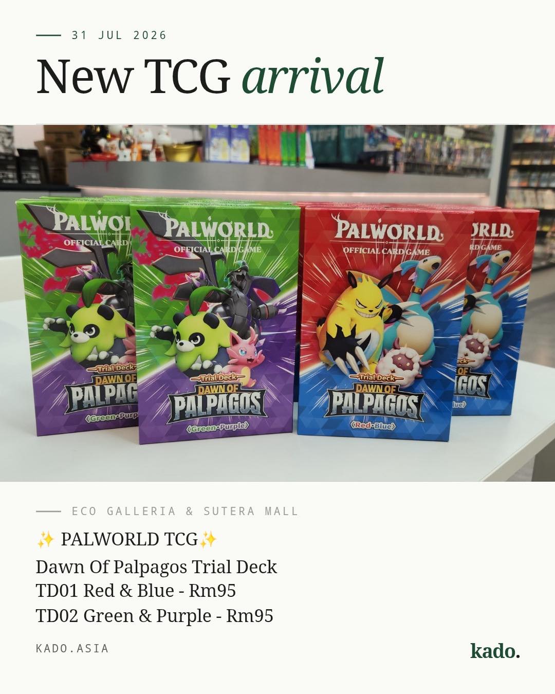 Palworld official card game now available at Kado Asia