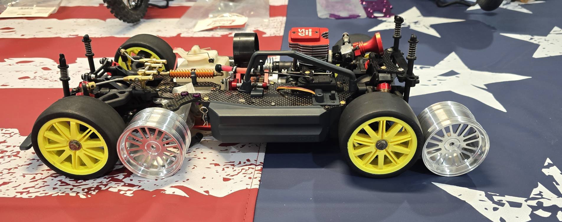 ayk ラジコン　ＥＸＬ480 ビンテージ　イエローホイール後輪付き　レトロ Ayk RX-3000 முததைச்ன AYKRACING AYK RACING নमাত Syas