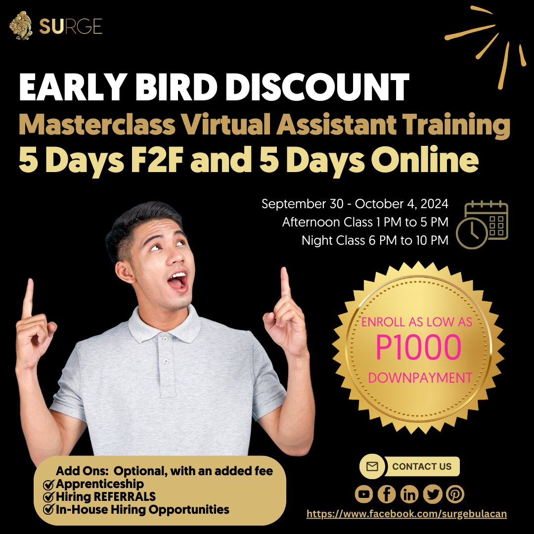 ₱1,000 DOWNPAYMENT ONLY!... - Surge Training Center - Bulacan