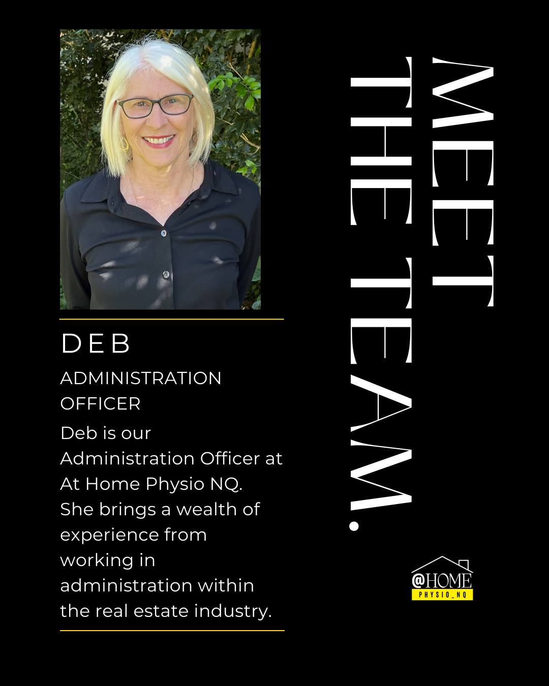 Meet the Team – Deb Say hello to... - At Home Physio NQ | Facebook