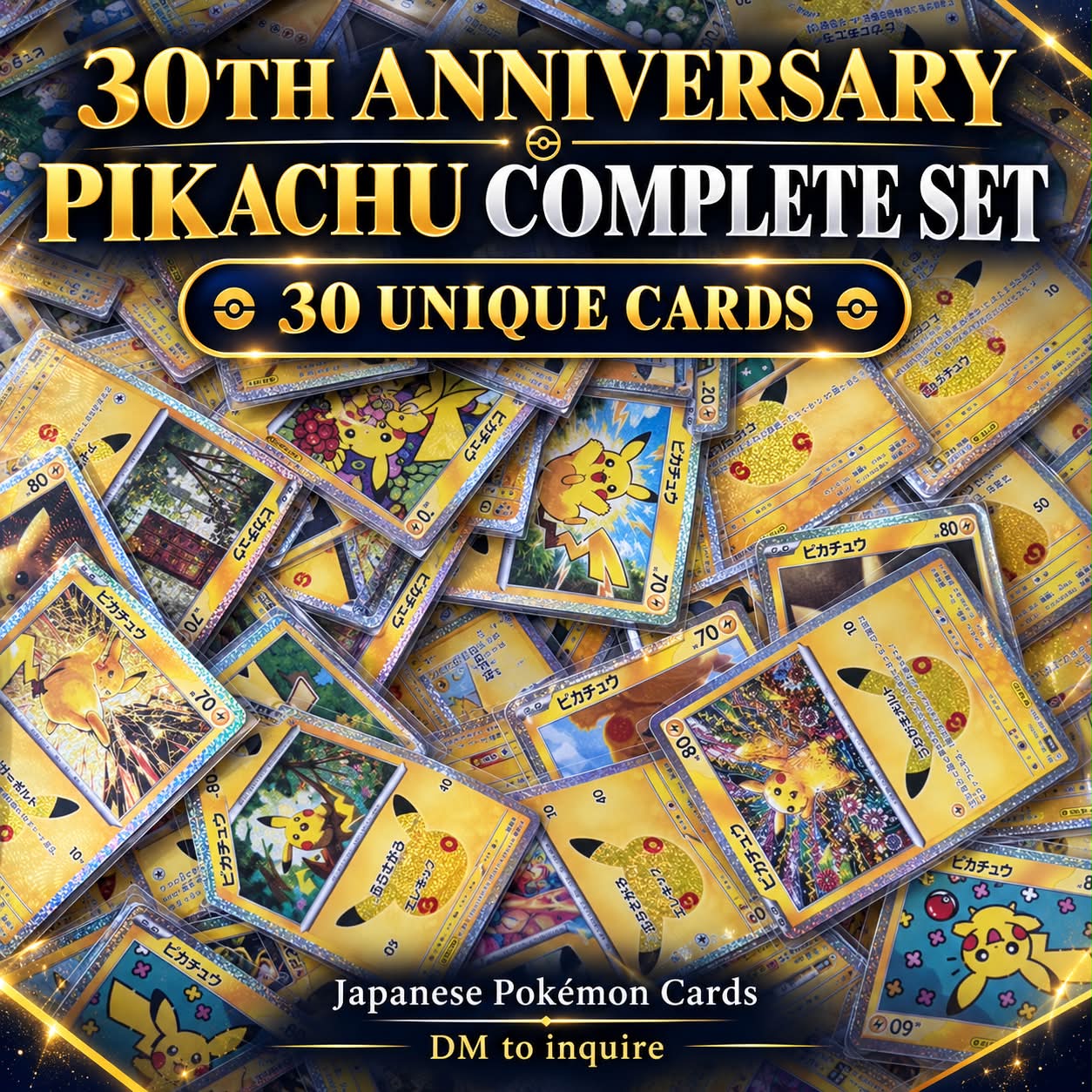 こんにちはピカチュウ アメリカ語版 ⚡ 30th Anniversary Pikachu Complete Set ⚡ All 30 unique Pikachu