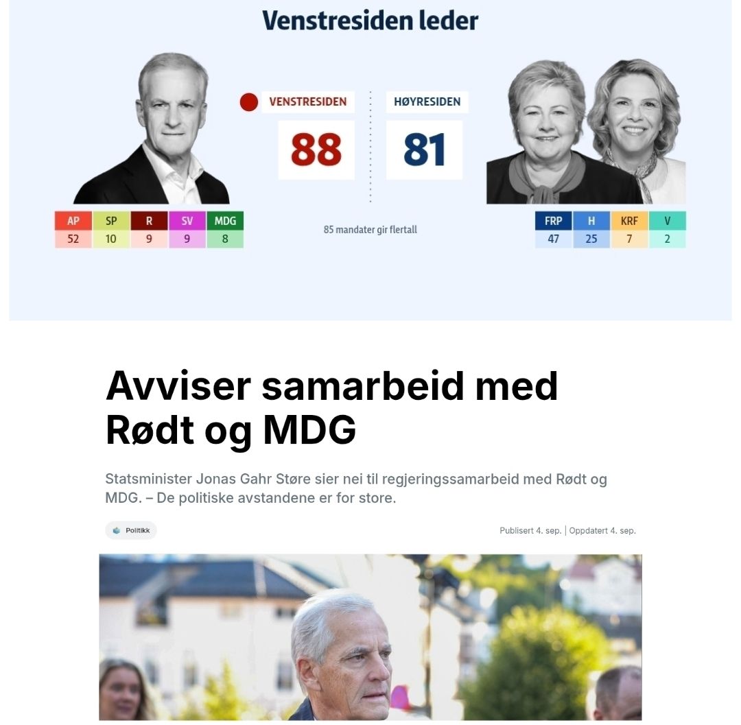 Helene - VENSTRESIDEN LEDER – MEN STØRE MÅ STYRE I MINDRETALL ...