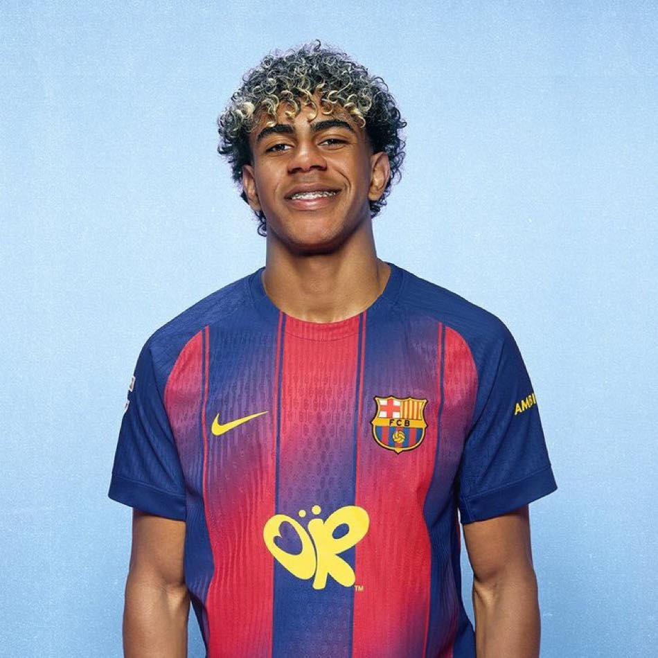 Lamine Yamal in FC Barcelona's Olivia Rodrigo edition shirt
