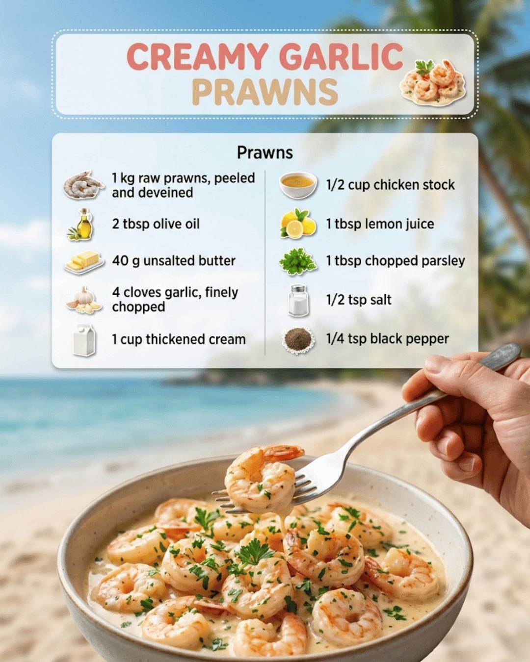 Easy - Creamy Garlic Prawns : Rich Buttery Seafood. A Classic Aussie ...