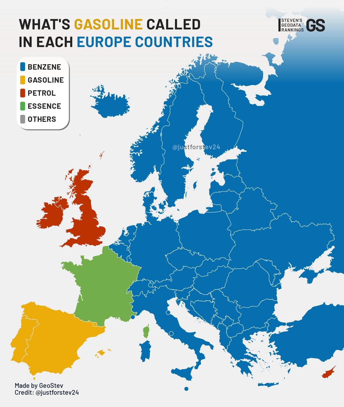 ペトロールズ　レコード　WHERE.WHO.WHAT IS PETROLS? Gasoline vs Petrol: Map Showing The Name Around the World