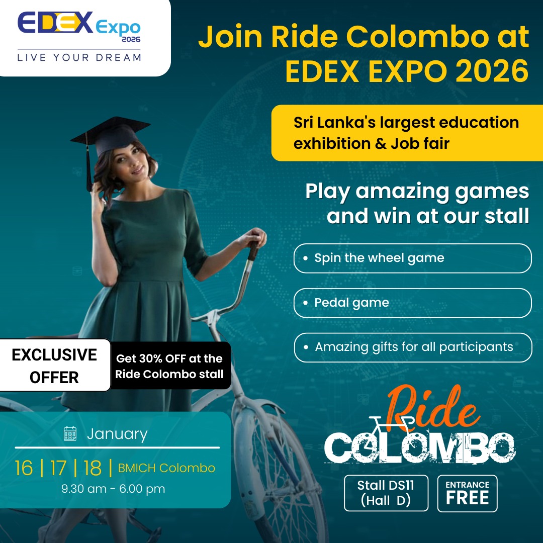 RideColombo - Join Ride Colombo at EDEX EXPO 2026 🚴‍♀️ Sri Lanka’s ...