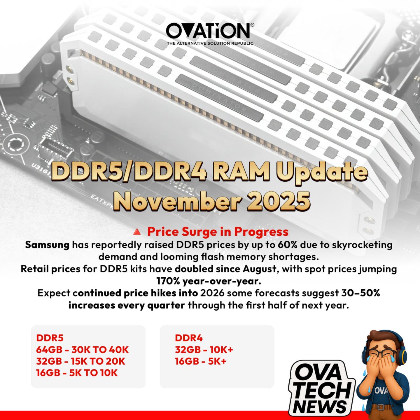 📢 DDR5 / DDR4 RAM Price Update –... - Ovation Philippines | Facebook