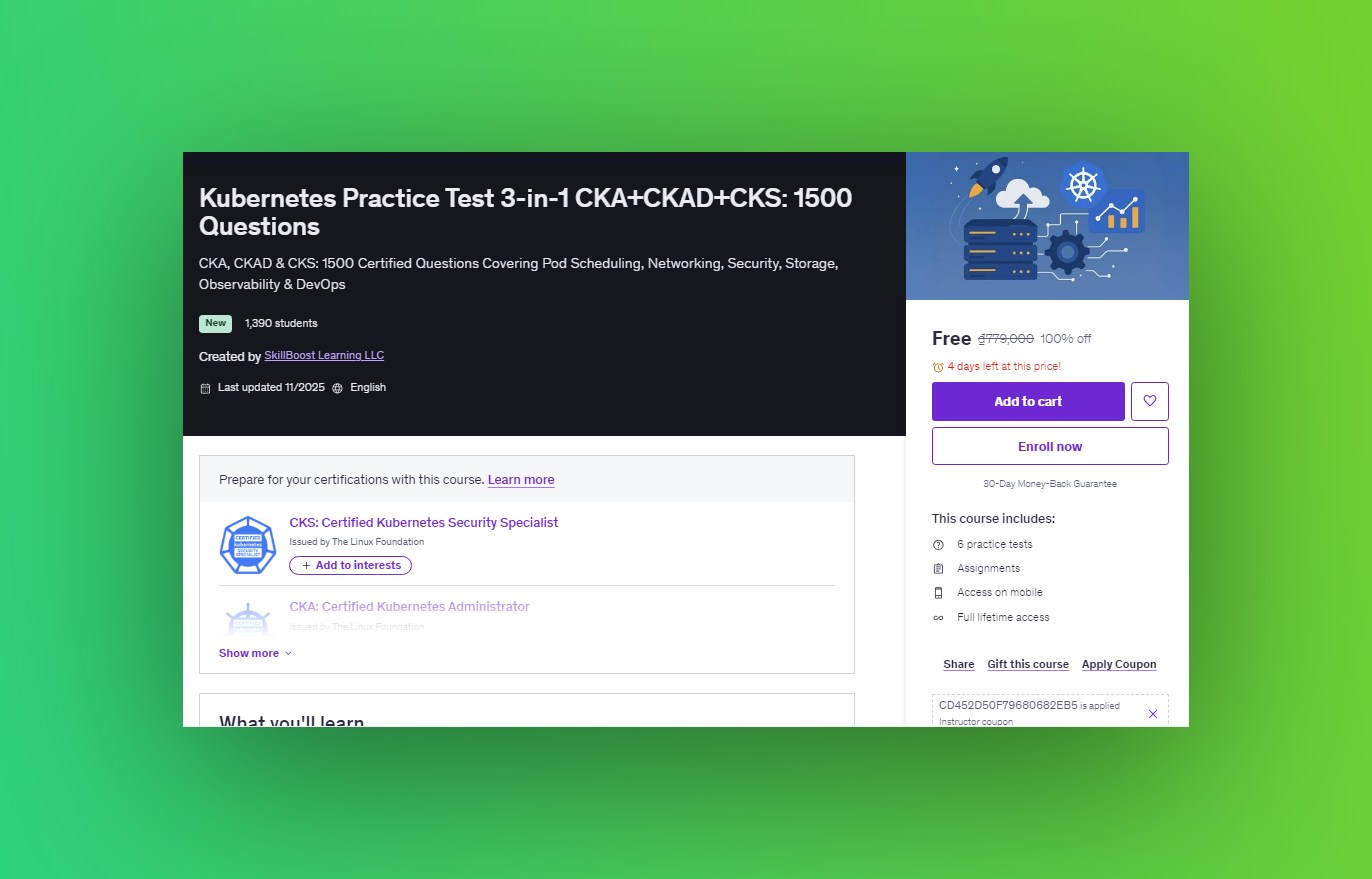 Chứng - Kubernetes Practice Test 3-in-1 CKA+CKAD+CKS Bộ ba chứng chỉ ...
