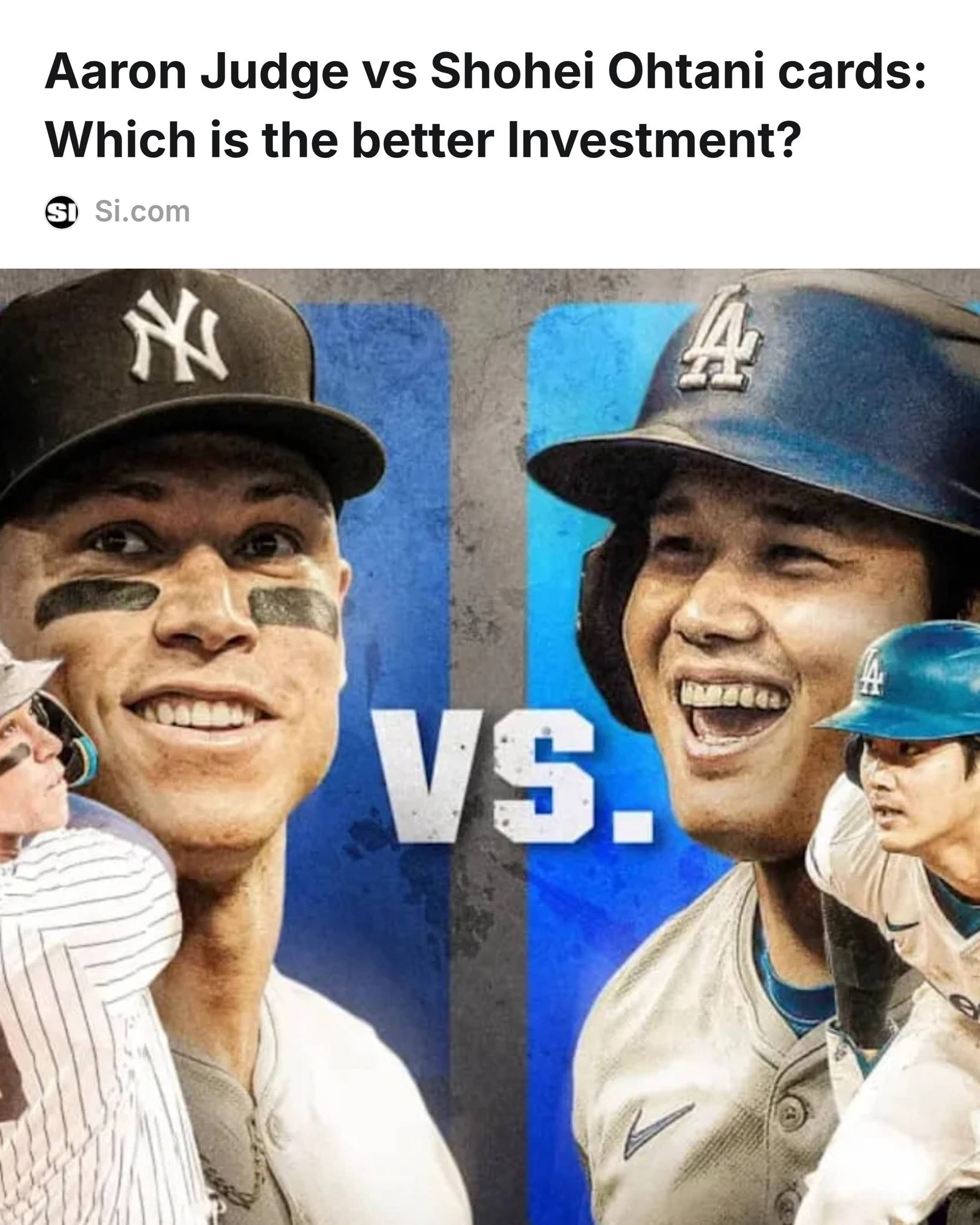 You could soon see the face of Aaron Judge or Shohei Ohtani when