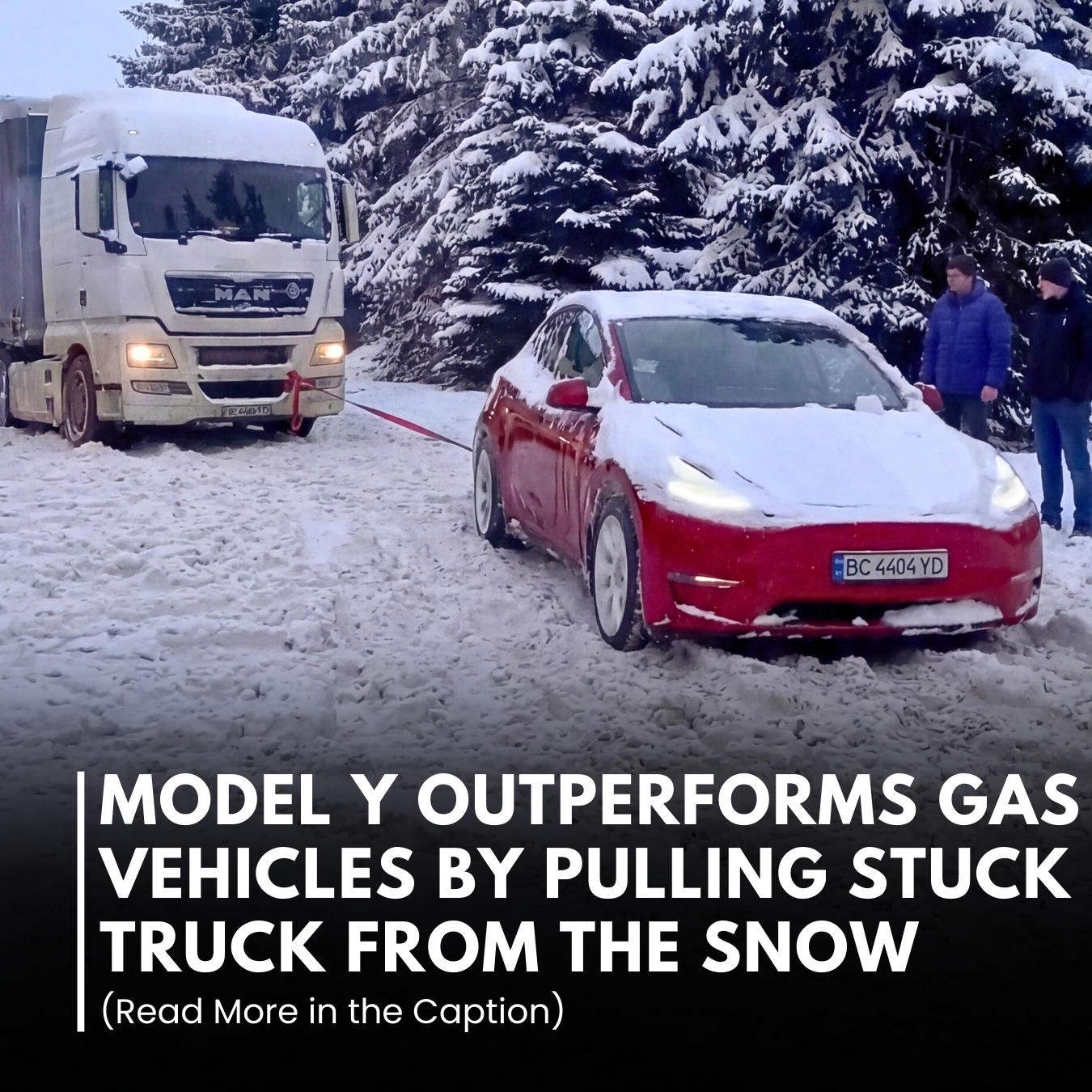 TeslaInsider - A Tesla Model Y Long Range was spotted towing a stranded ...