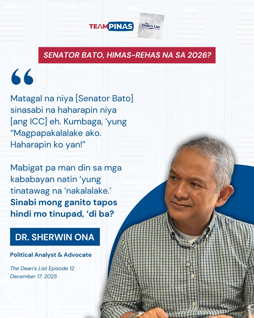 Team Pinas - Nabasag ang palabra de honor ni Senator Bato... | Facebook