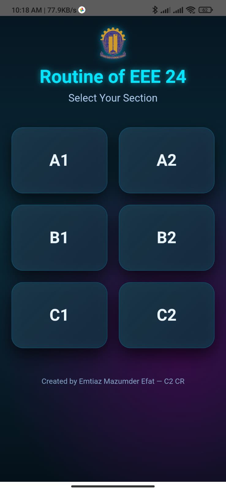 EEE সব সেকশন এর রুটিন এখন app... - তড়িৎ ও ইলেকট্রনিক কৌশল'২৪ | Facebook