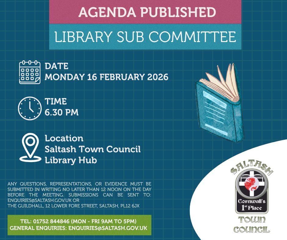 🗣 The agenda for Library Sub... - Saltash Town Council | Facebook