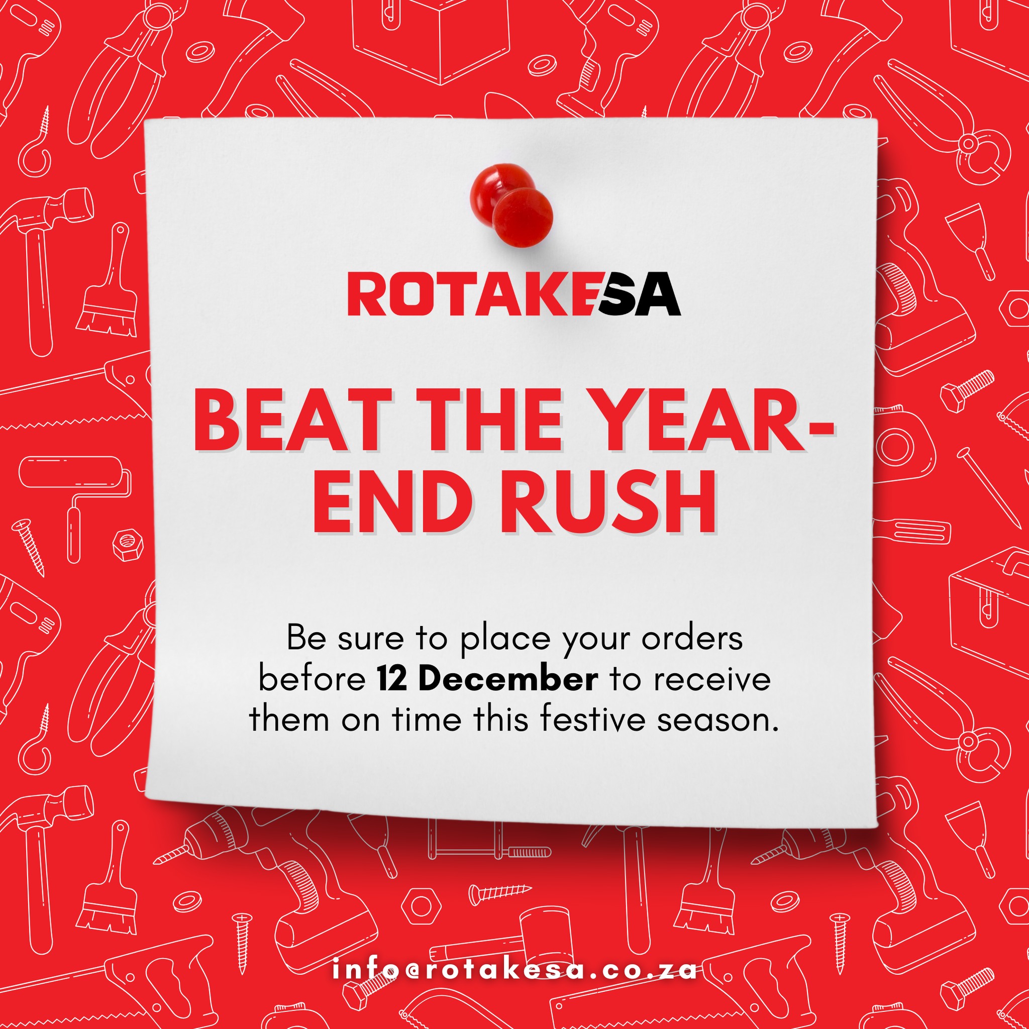 Rotakesa - Avoid the rush! 🚨 Place your RotakeSA orders on or before 12 ...