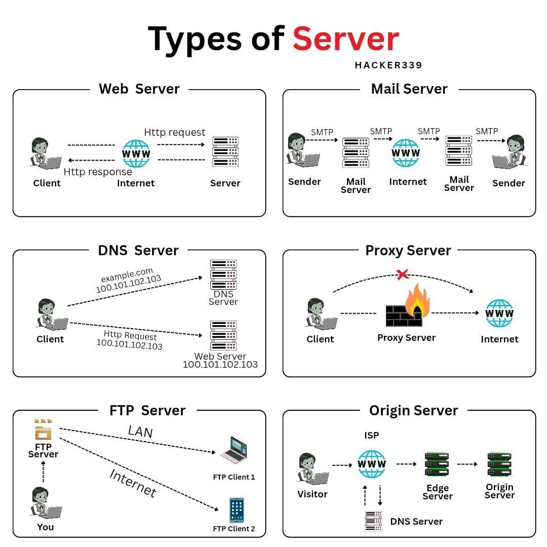 James - Types of servers you must know as a computer science student 👇👇 ...