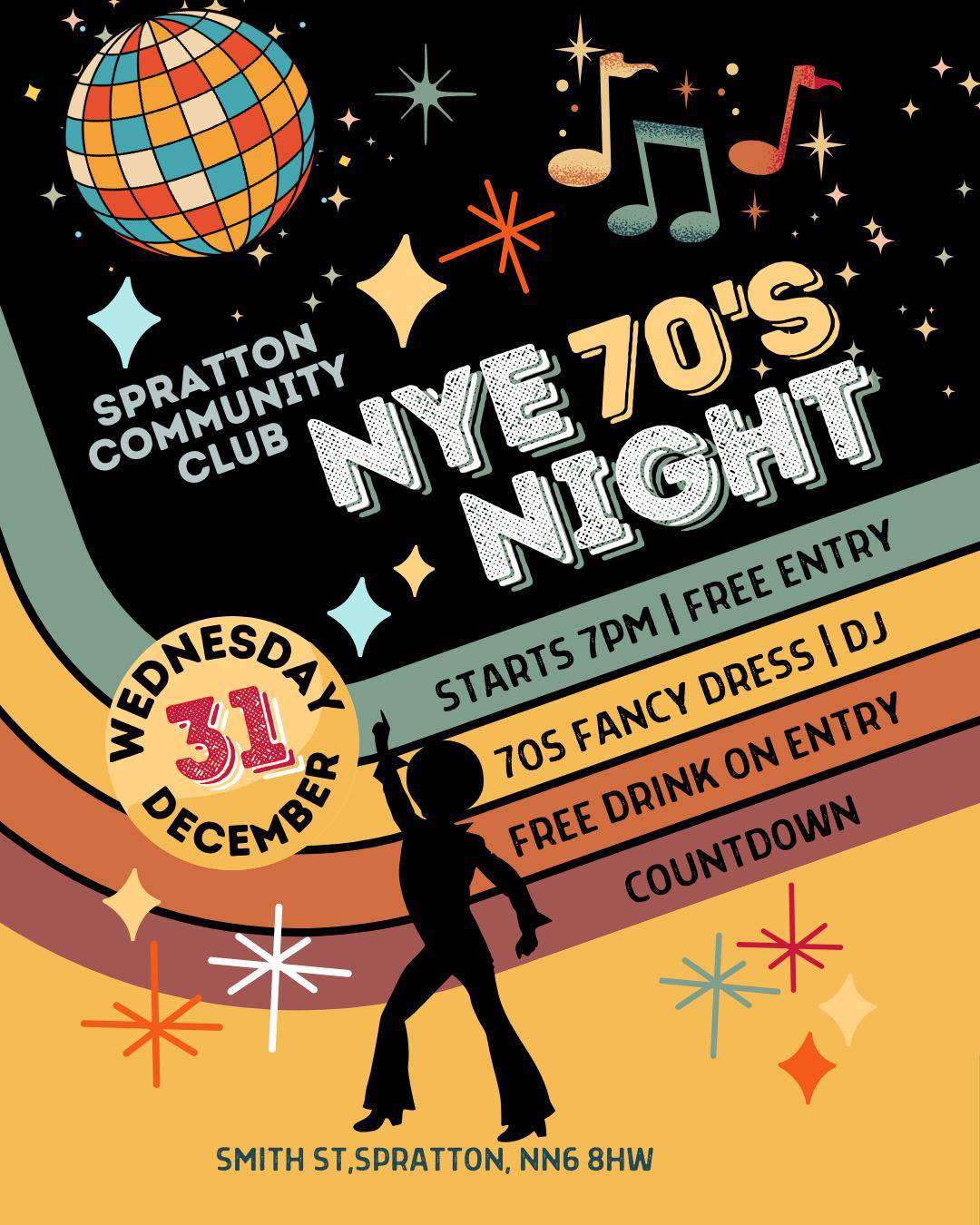 Spratton - Not long now until our 70’s party for New Year’s Eve 🪩 Free ...