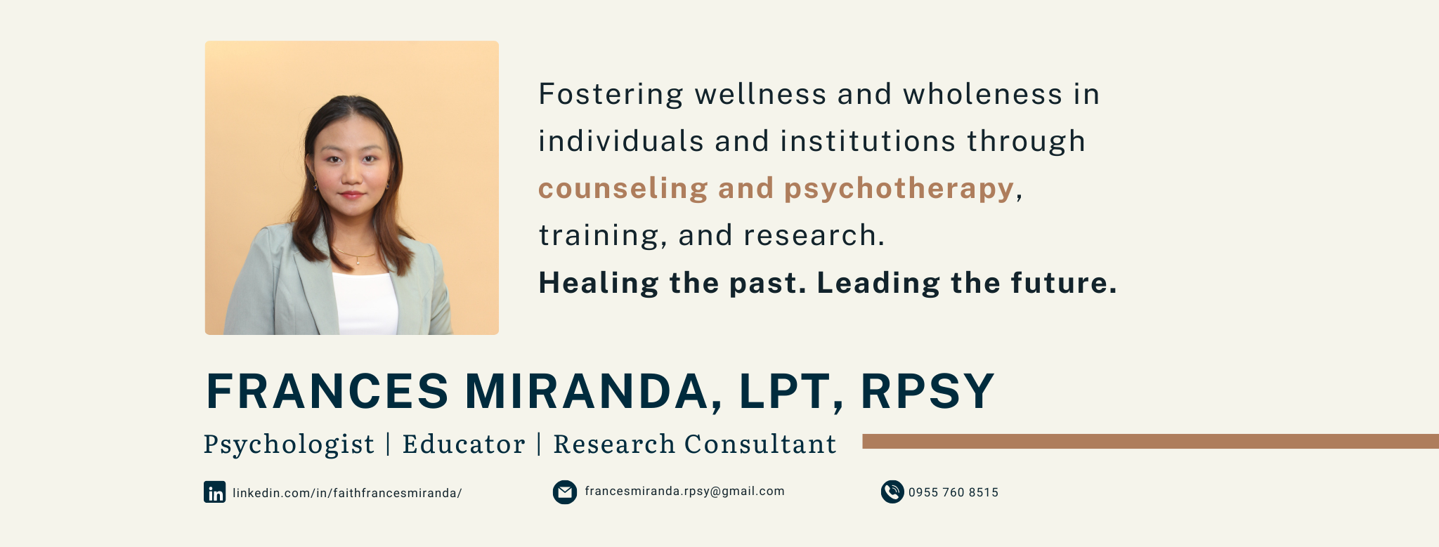Frances Miranda, LPT, RPsy - Psychologist