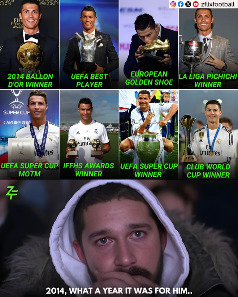 Cristiano Ronaldo in 2014: ▶️ Ballon d'Or ▶️ UEFA Best Player