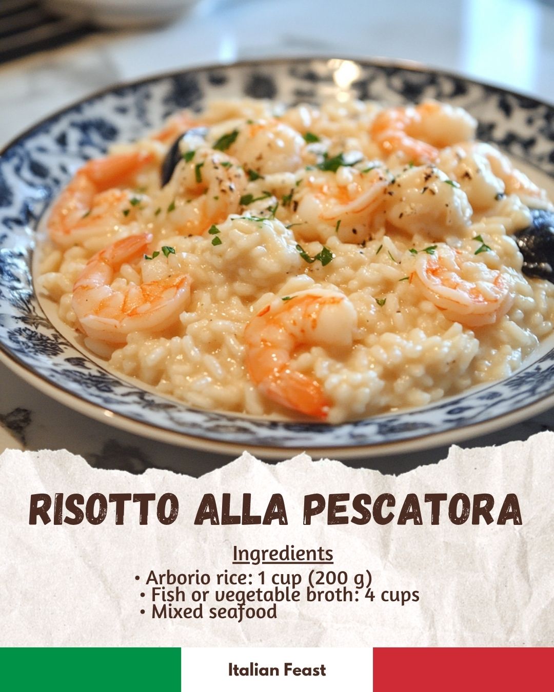 Italian - 🇮🇹 Risotto alla Pescatora 🦐🦑🍚 Seafood risotto with shrimp ...