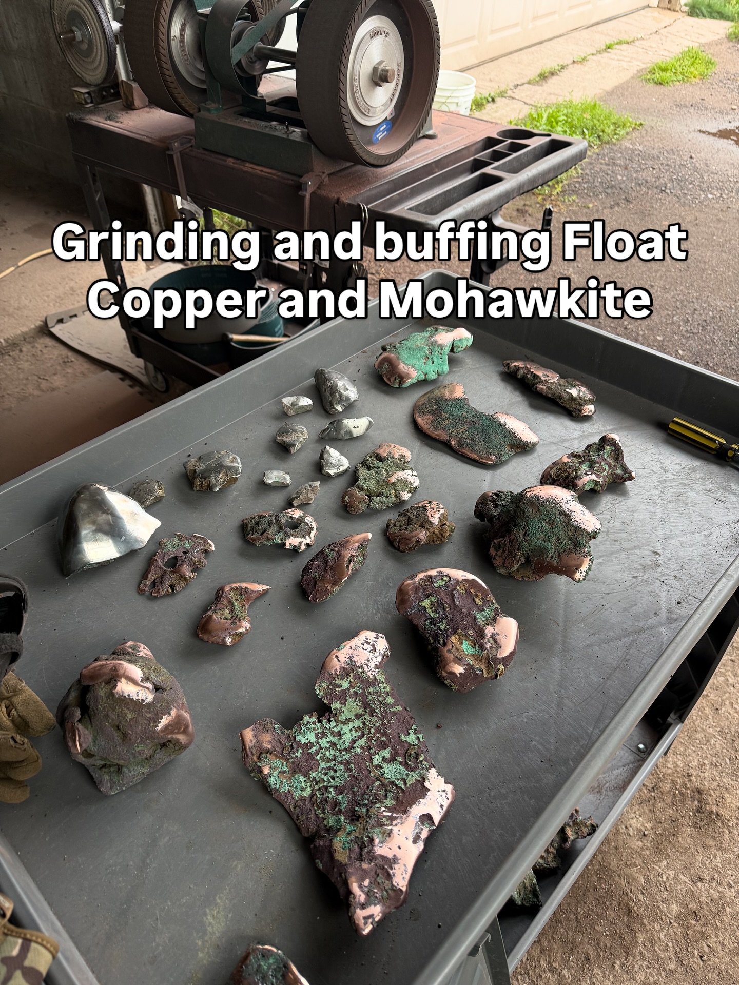 Traprock - Grinding and buffing some Michigan Float Copper nuggets and ...