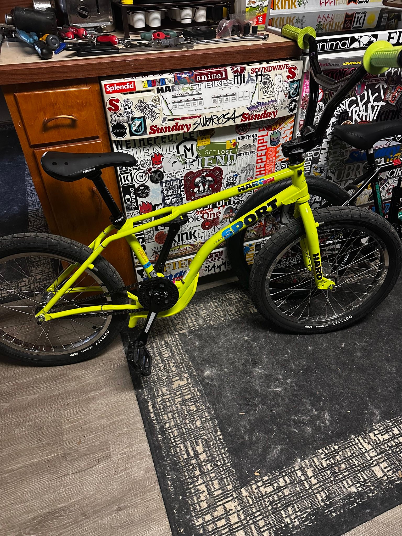 Recently finished BMX bikes including Heresy and Subrosa models