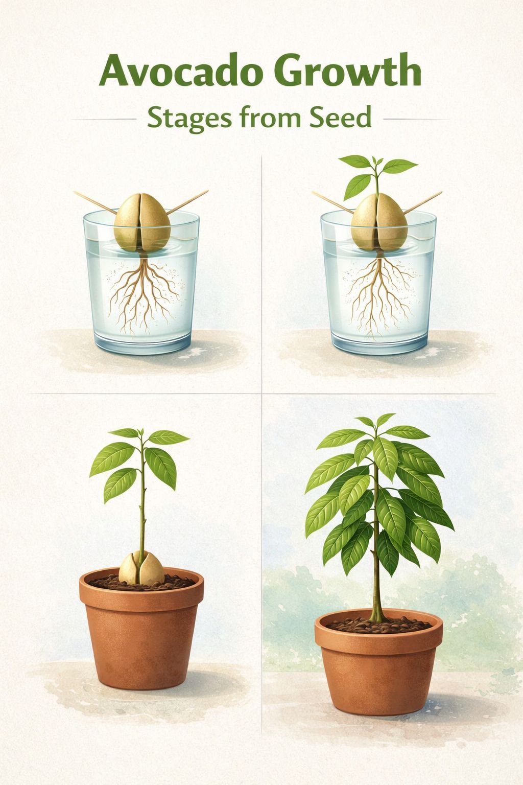 Gardening Hacks & Hidden Roots | 🥑 Avocado Growth Stages from Seed 🌱 ...