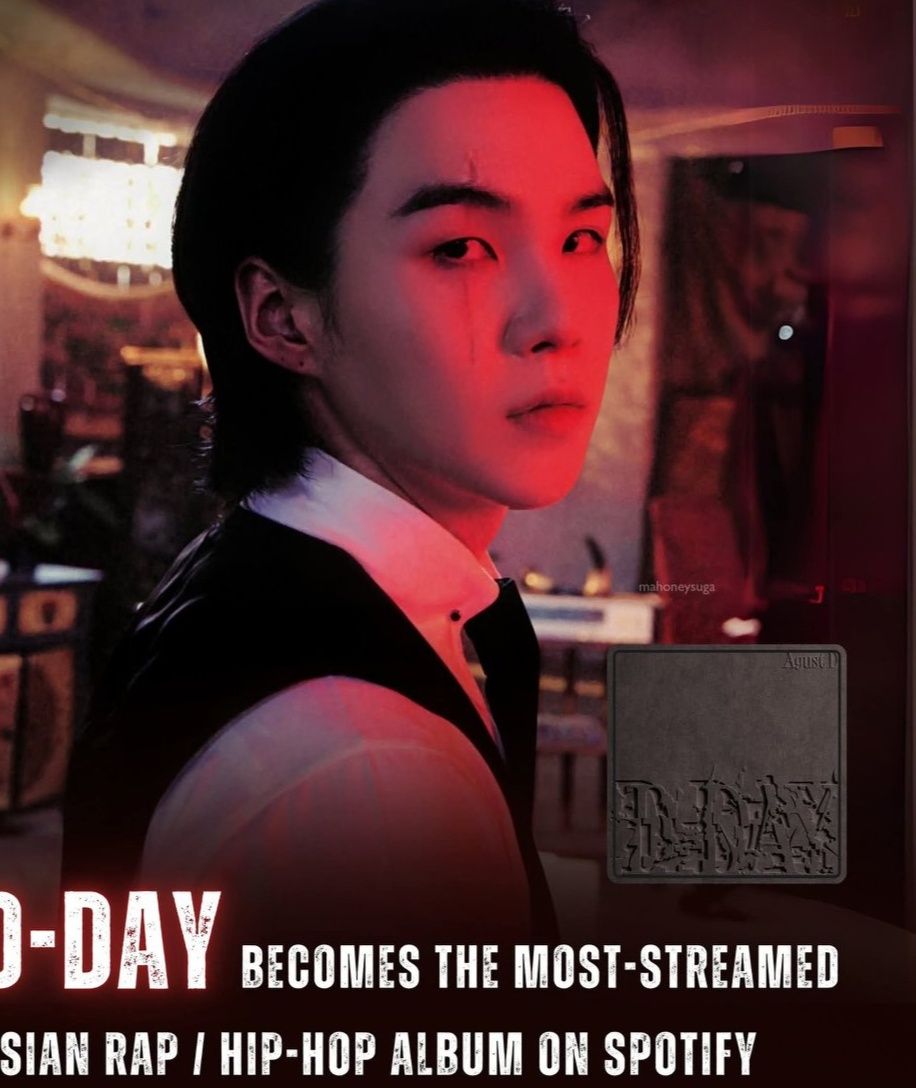 K-POP・アジア Agust D D-day AgustD' “D-Day” becomes the Most Streamed Asian Rap/Hip-Hop Album