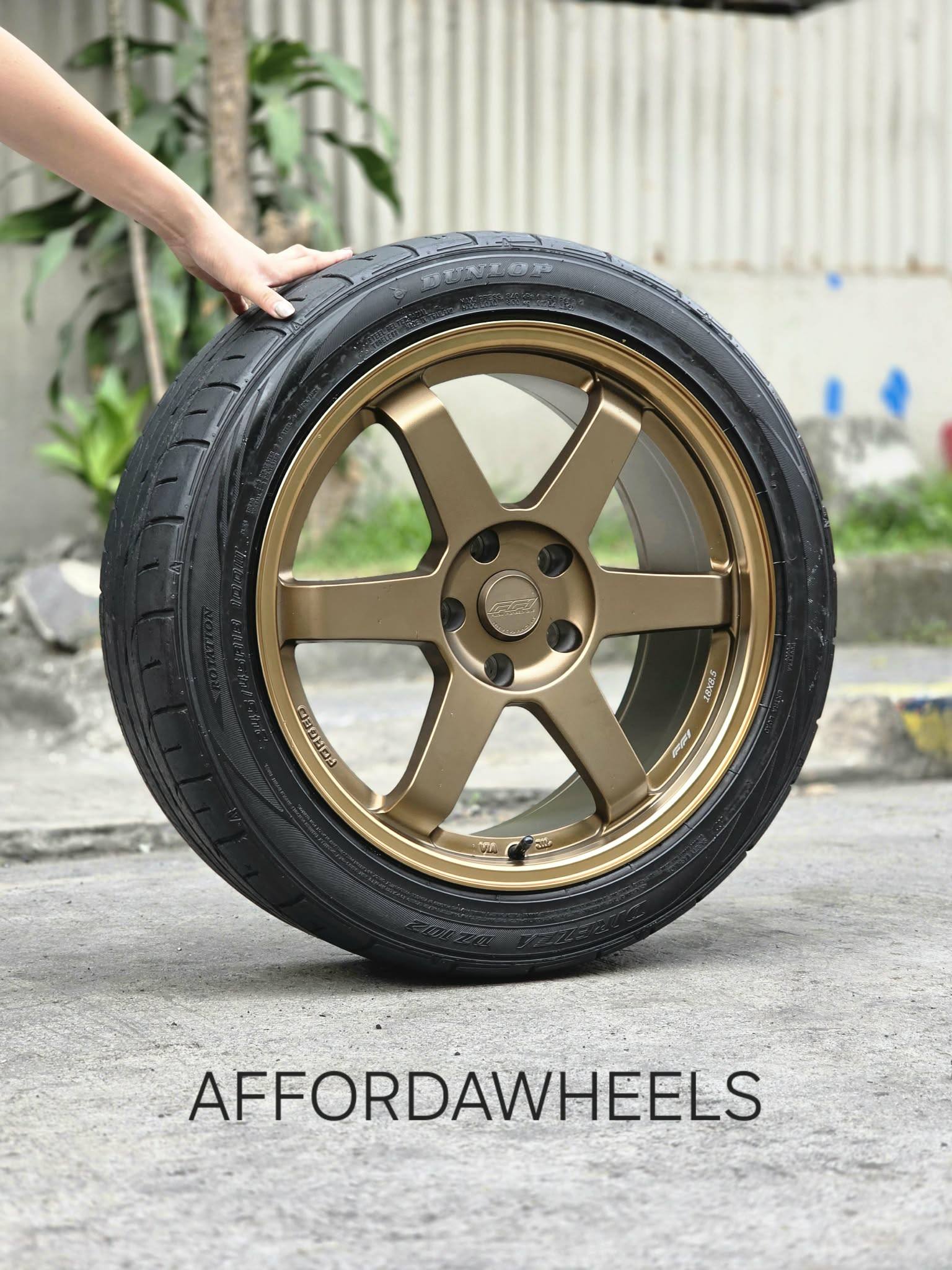 Volk-rays Te37 18x8.5 wheels with Dunlop Direzza tires for sale