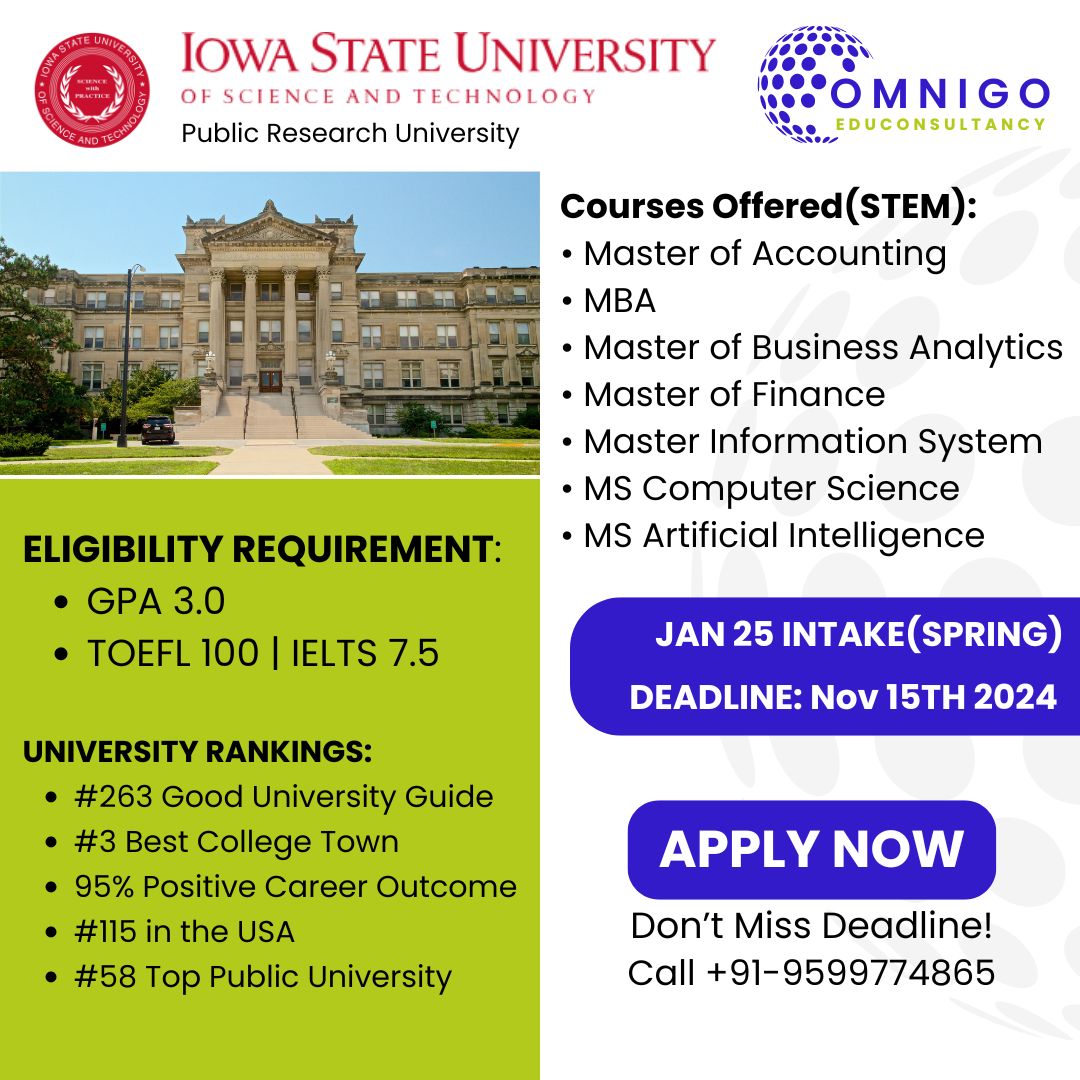 Study at Iowa State University in... - Omnigo Educonsultancy