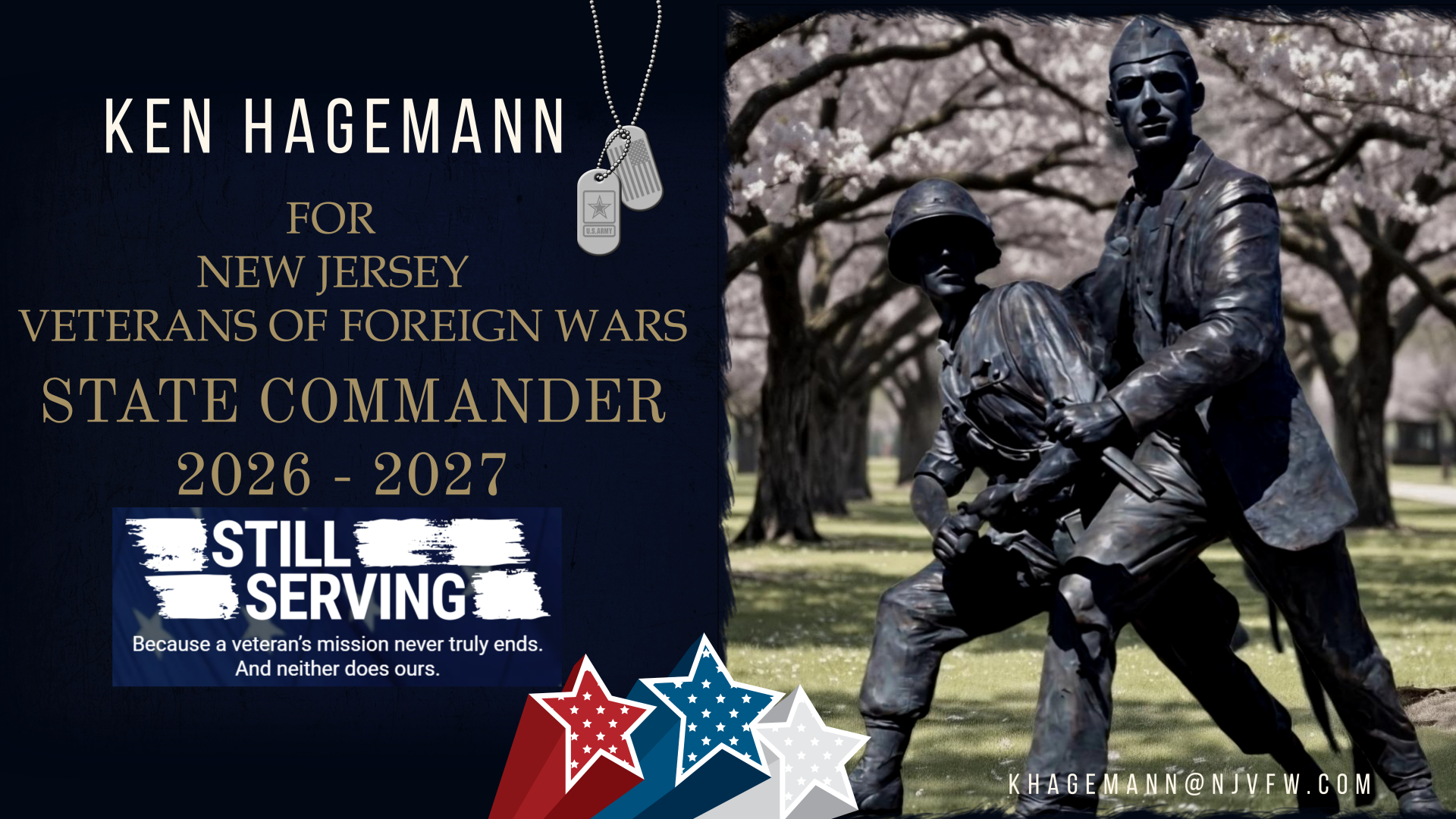 Ken - I pledge my continued service to you and New Jersey’s veterans ...