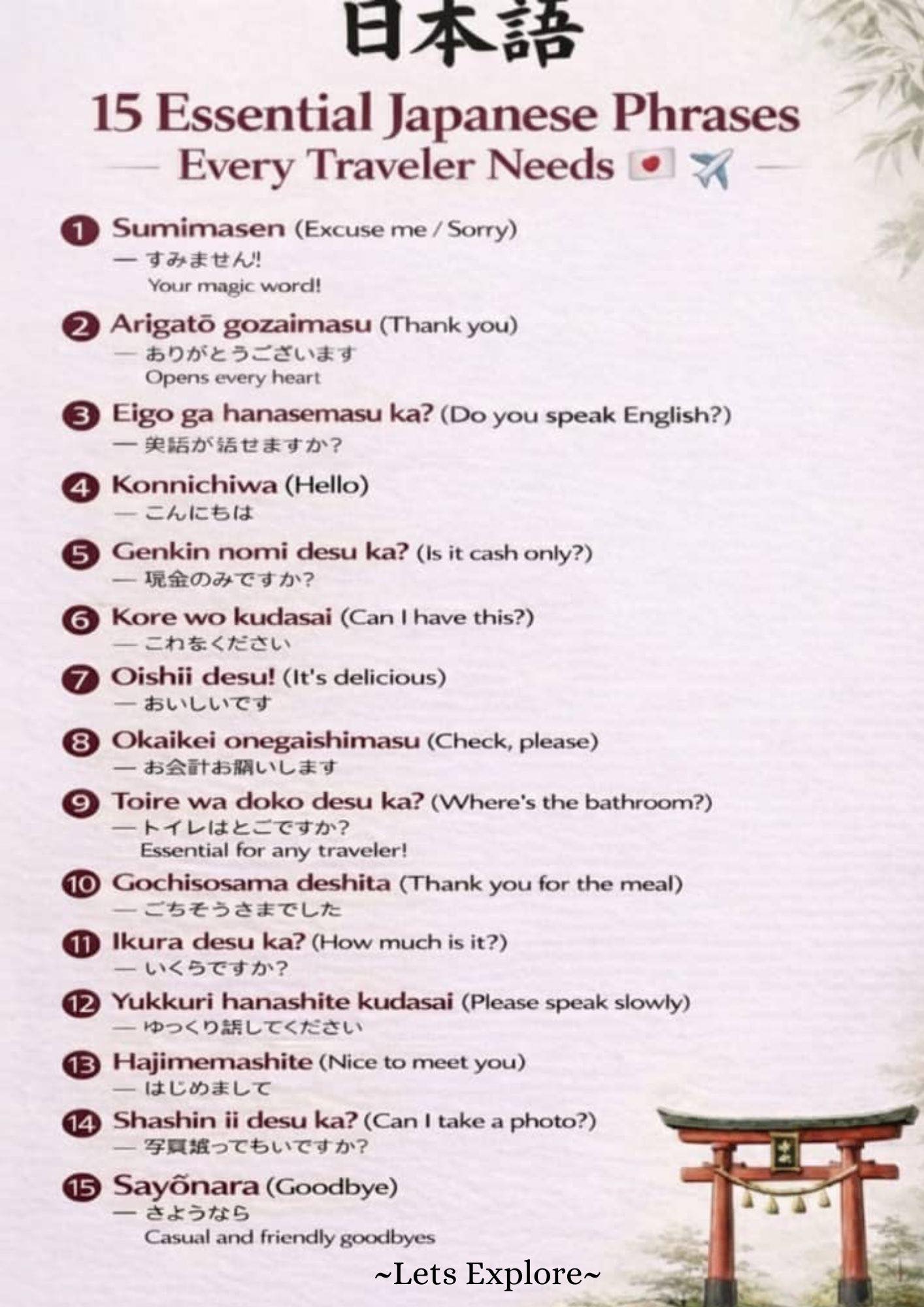 Essential Japanese phrases for travelers
