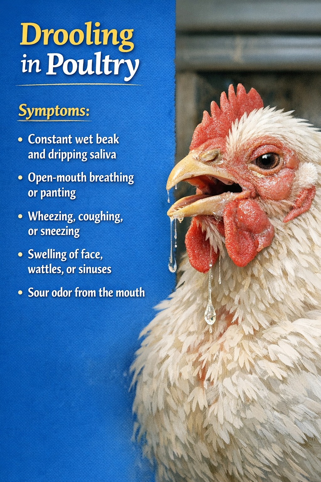 Poultry - ⚠️ Signs of Drooling Issues in Chickens Constant wet beak and ...
