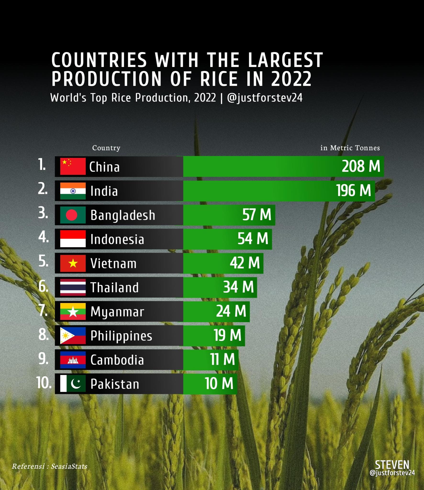 GeoData - 🌏 Countries with the Largest Production of Rice in 2022 🍚🌾 # ...