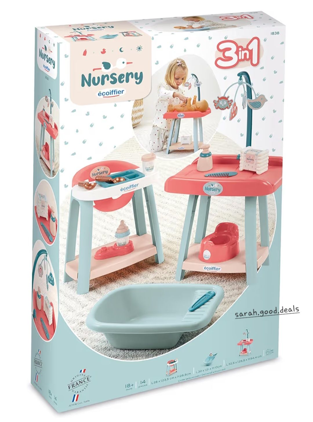 Ma Première Nursery Ecoiffier - Table à Langer, Baignoire Et Accessoires Dès 18 Mois - Made In France