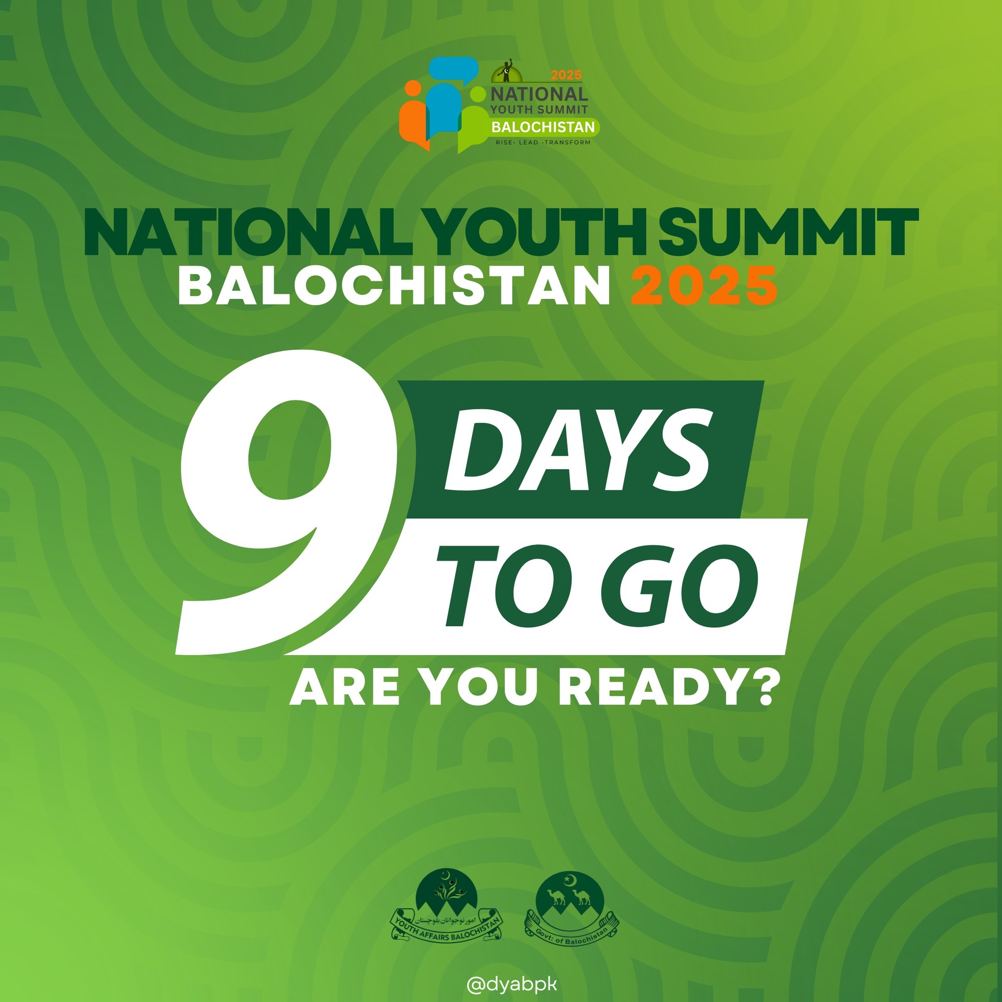 Directorate - National Youth Summit Balochistan 2025 ⏳ 09 DAYS TO GO ...