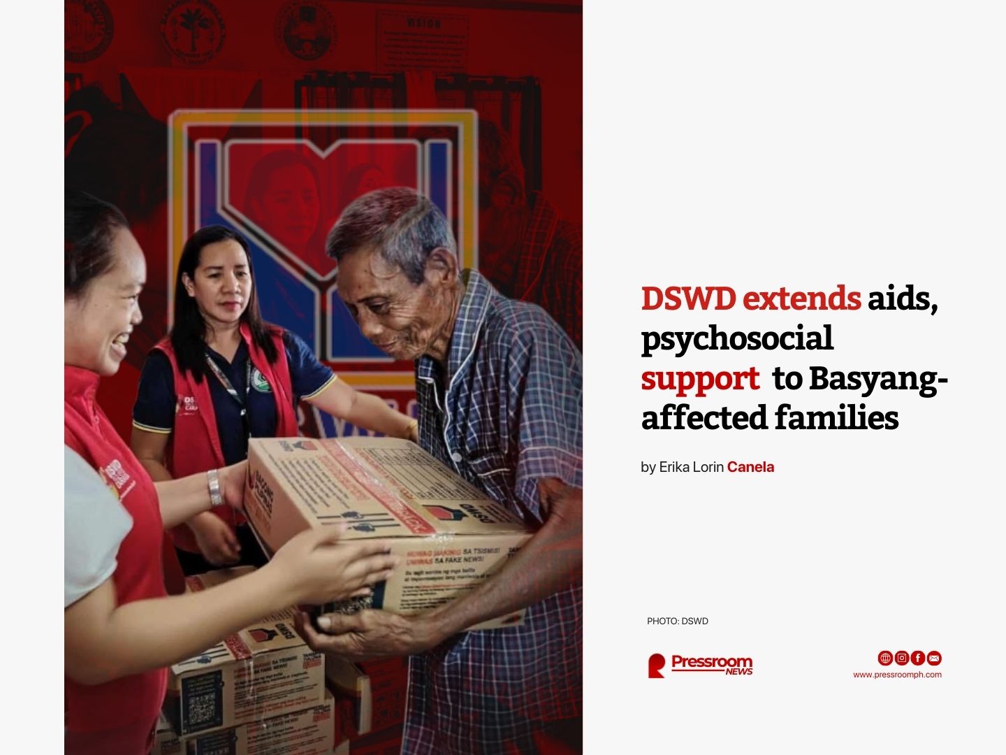 Pressroom - NEWS I DSWD extends aid, psychosocial support to Basyang ...