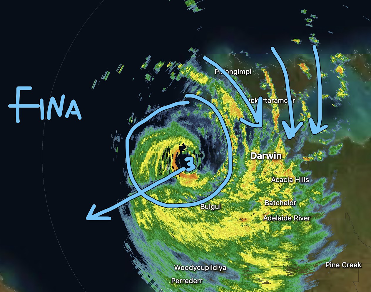cyclonesoz - Darwin: Cyclone Fina is growing stronger. More gusty rain ...