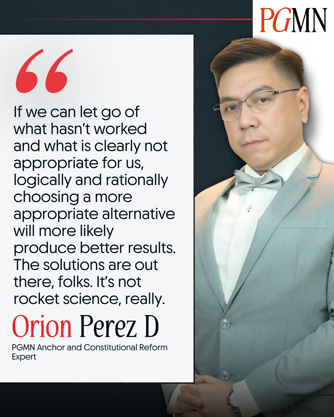 Peanut - PGMN anchor Orion Perez D on reform choose better systems for ...