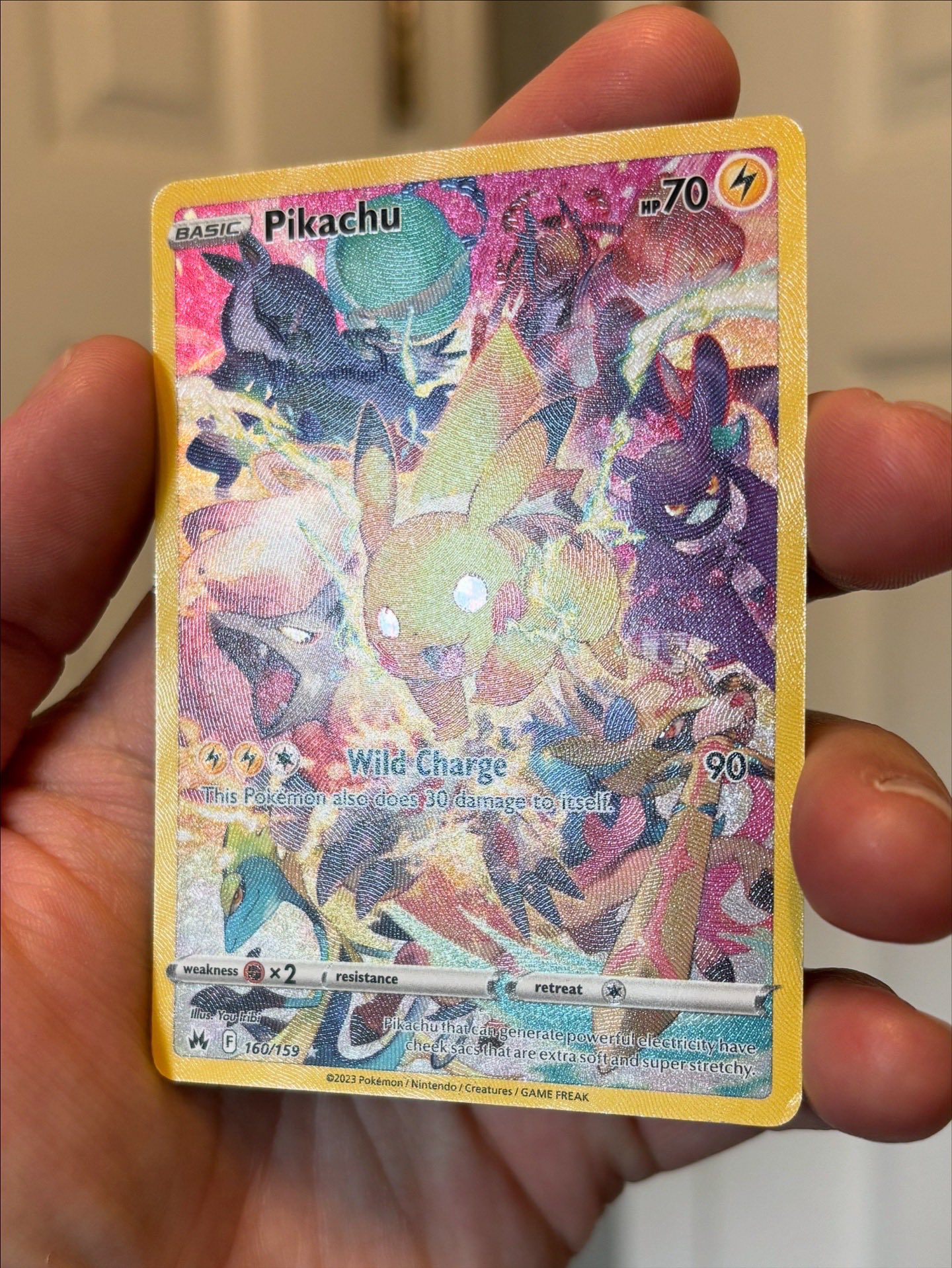 pikachu pokemon card crown zenith Secret Rare 160/159 - Commemorate your favorite tabletop game with this Pikachu 2023 Pokemon Crown Zenith Holo Rare #GG30 PSA Authenticated 9 Card It's Pikachu! The Secret Rare