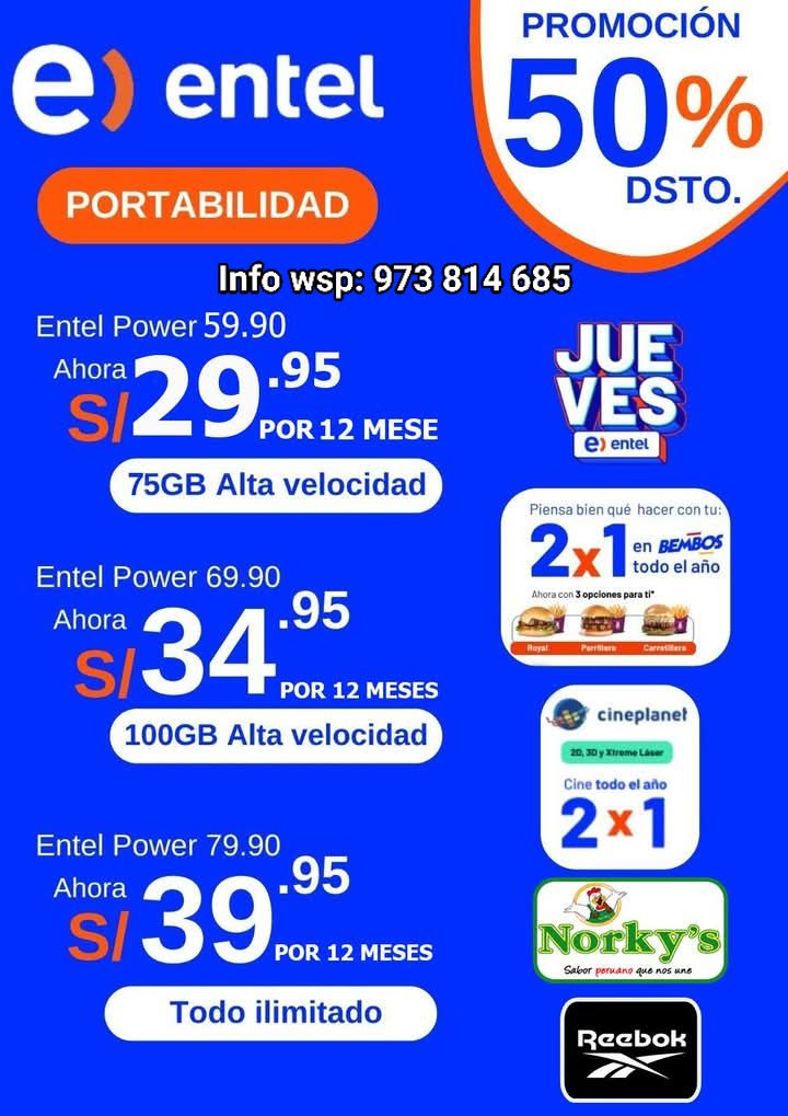 LILA - ¡🎉 ÚNETE A ENTEL Y APROVECHA ESTA OFERTA EXCLUSIVA 🎉 ¡ÚLTIMA ...