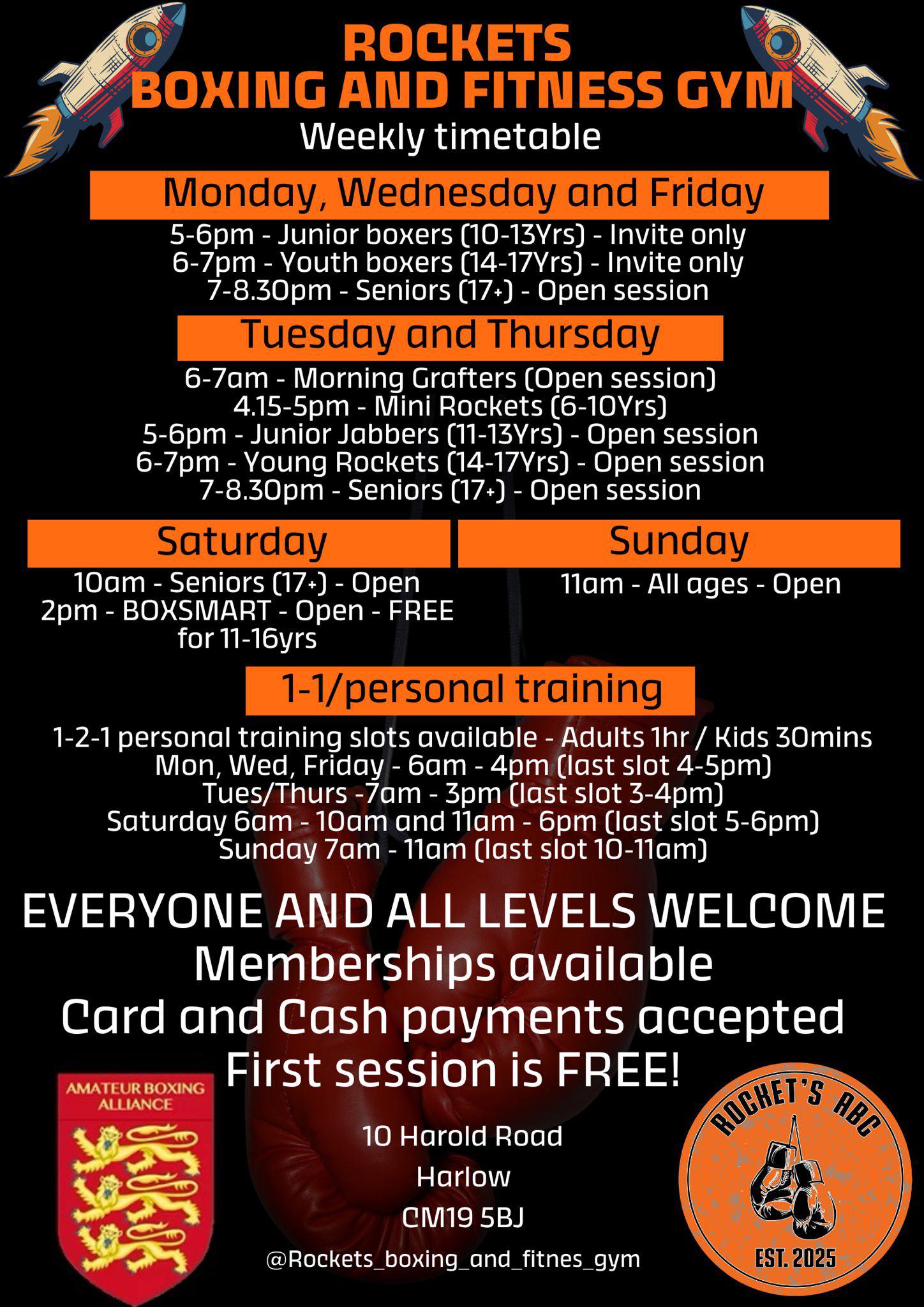Rockets boxing and fitness gym | Harlow