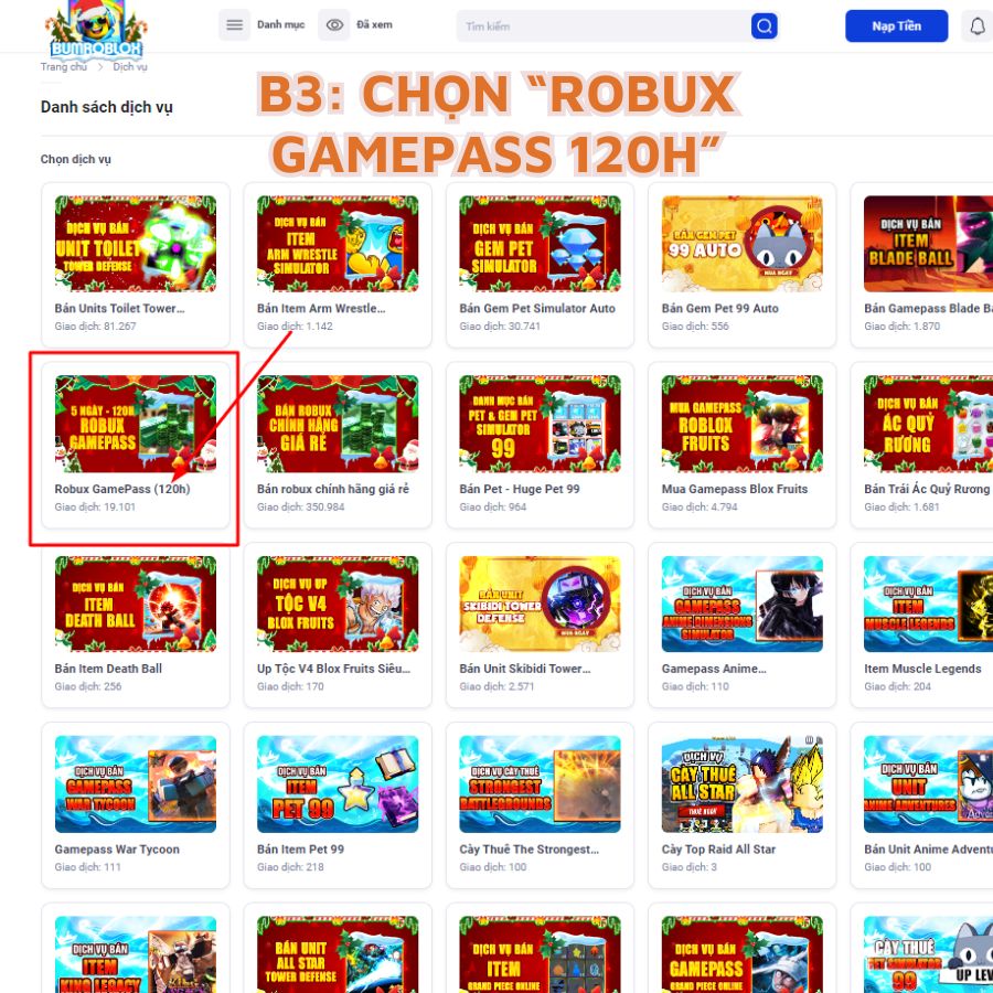 HƯỚNG DẪN MUA... - Bumroblox.net - Shop Roblox Top 1 Việt Nam