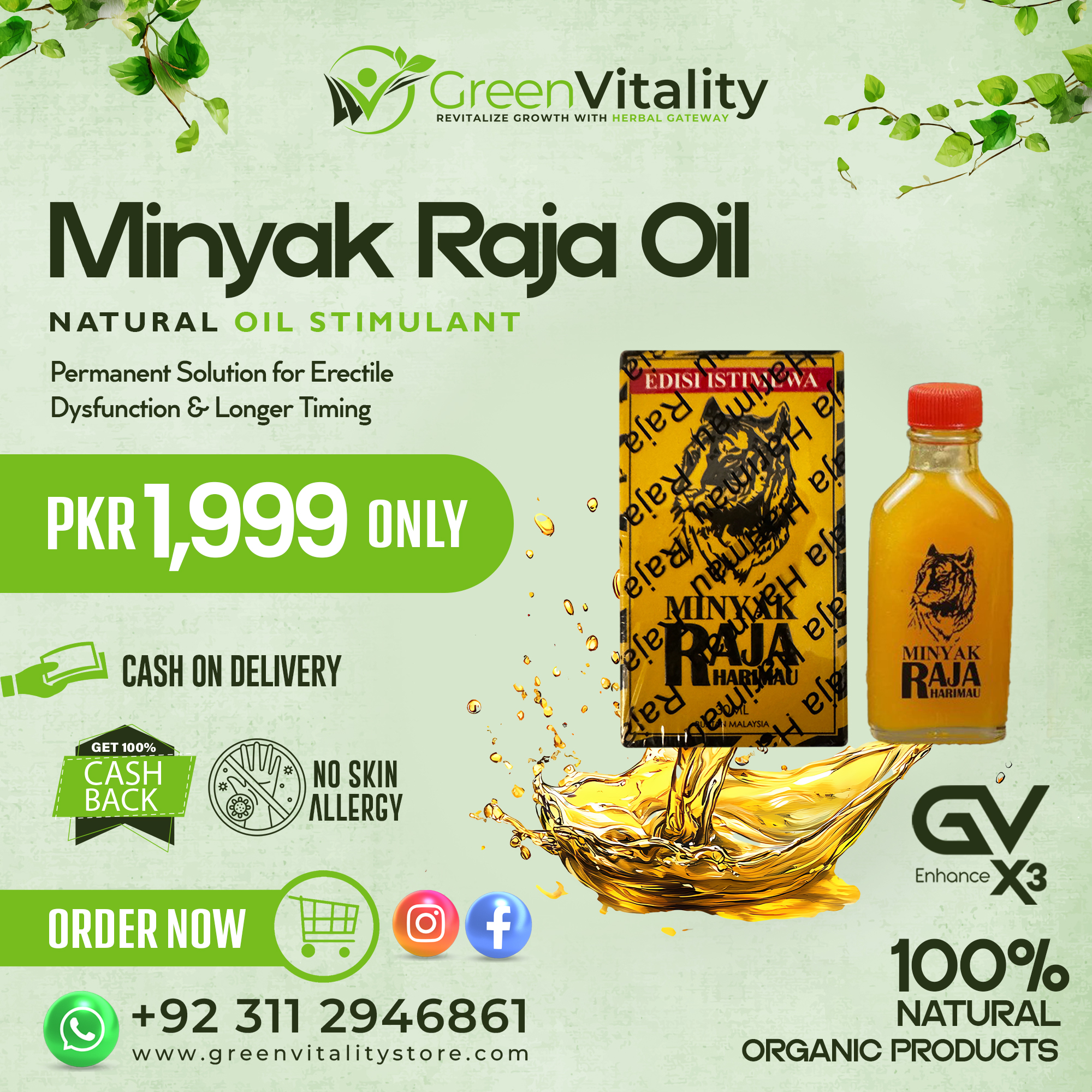 Green - Minyak Raja Harimau Oil - Permanent Solution for Erectile ...