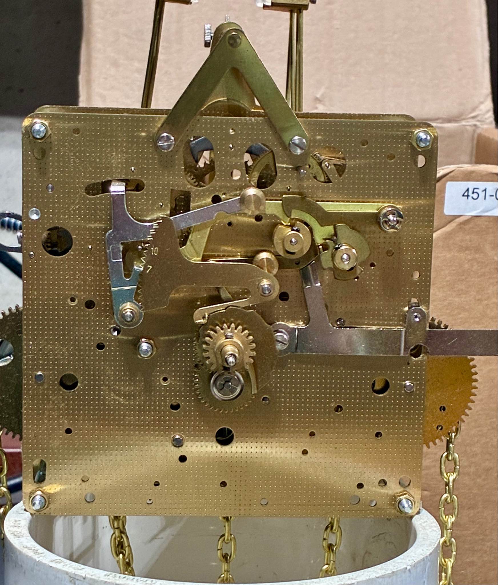This one is a Franz Hermle 351-850 series movement, a chain-driven