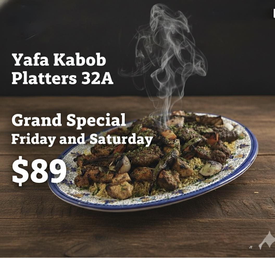 Yafa Kabob Menu and Specials