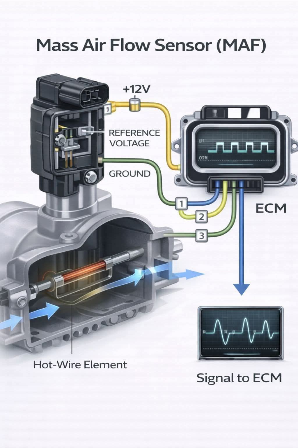 The image illustrates the function and internal components of a Mass ...