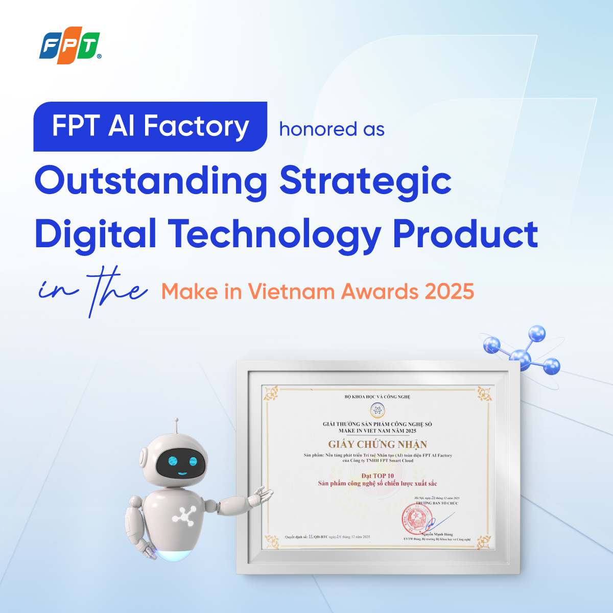 FPT - FPT AI Factory Named Outstanding Strategic Digital Technology ...