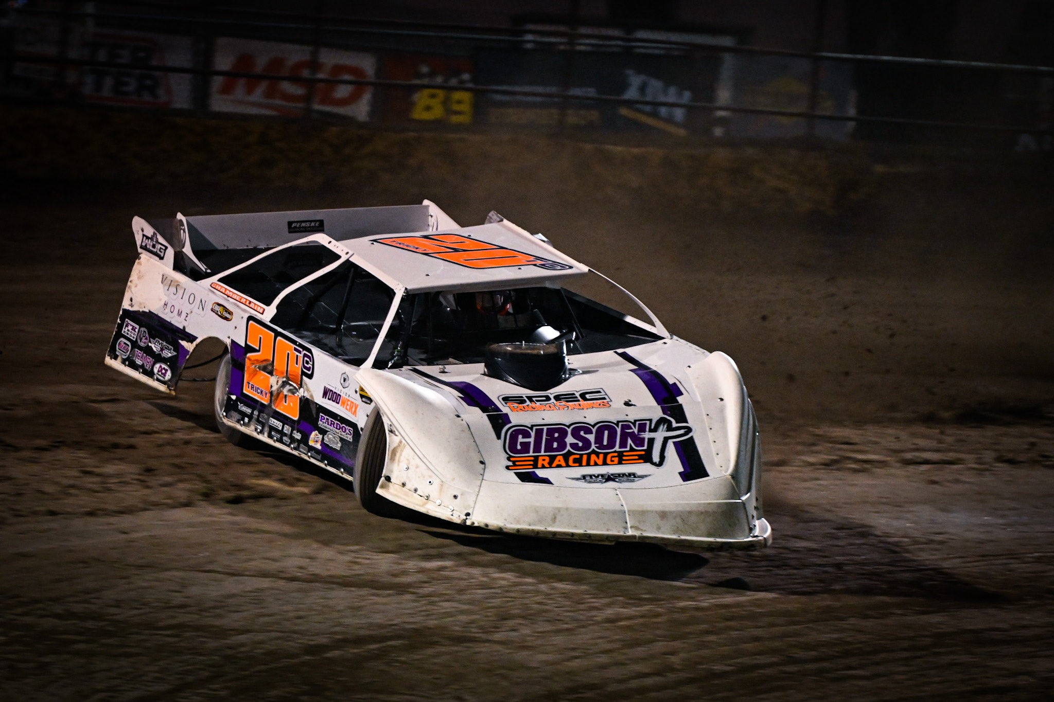 Tristan Chamberlain sets the new fastest lap of the night in the